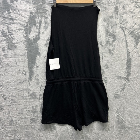 Beyond Yoga Romper Womens Medium Black Easy Gather Sleeveless Pockets Comfort - Picture 7 of 9